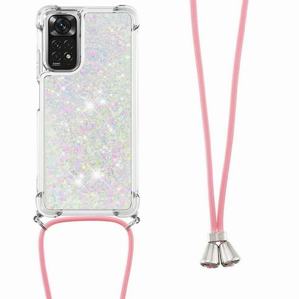 Funda FOXDOCK para Xiaomi Redmi Note 12s 4G con Cuerda Ajustable, Brillo Líquido, Protección Antigolpes y Lente – Ideal para Regalo