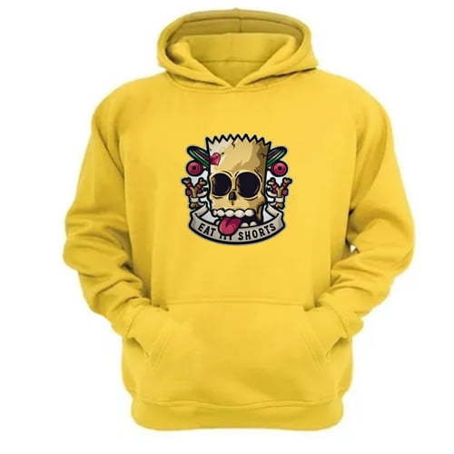 Genérico - Polerón Canguro Eat My Shorts Amarillo Talla Xs Unisex