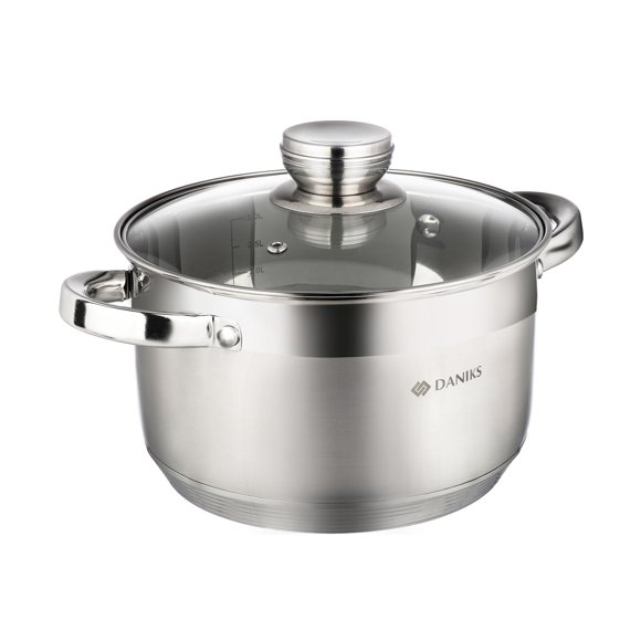 Cacerola Daniks de 4 L acero inoxidable con tapa de vidrio