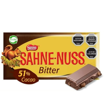 Chocolate Bitter Barra 250 G Sahne Nuss