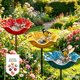 thumbnail image 1 of Estacas jardín flor metal hechas mano 5 uds estación riego abejas diseño floral jardín, 1 of 7