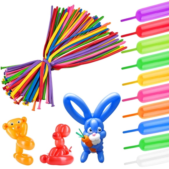 Globos 260 Largos Y Delgados Multicolor 100 Piezas De Látex