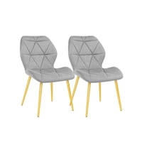 Habita2 Chile - Pack 2 Sillas Para Comedor Acolchada Aviador Gold Gris
