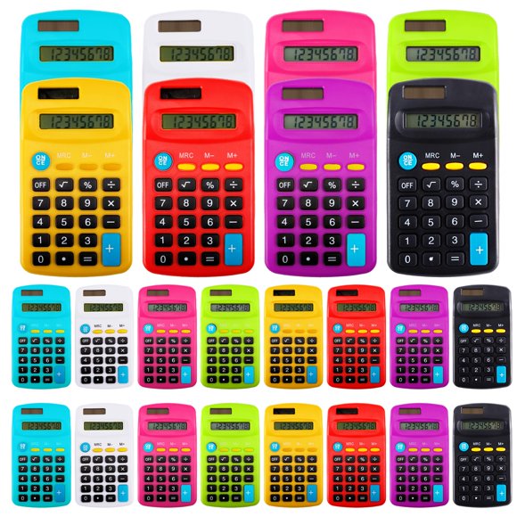 Calculadora Enjamyo Mini Solar con Doble Alimentación y 8 Dígitos, Paquete de 18