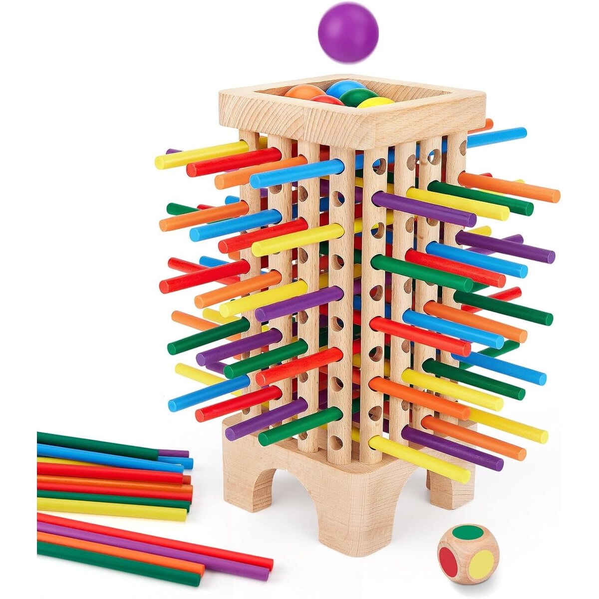 Genérico - Juego Montessori Madera Torre Pisa 42 Palitos Educativo
