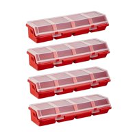 Ioensy - Organizador De Tornillos De 4 Piezas, Divisor Para Piezas Pequeñas, Pernos, Salas De Manualidades, Color Rojo