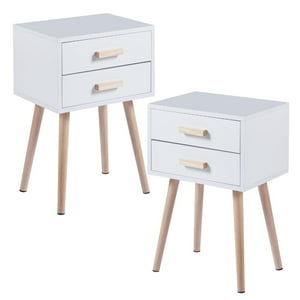 Pandalino - Pack 2 Veladores Gael | Elegancia Y Funcionalidad Blanco