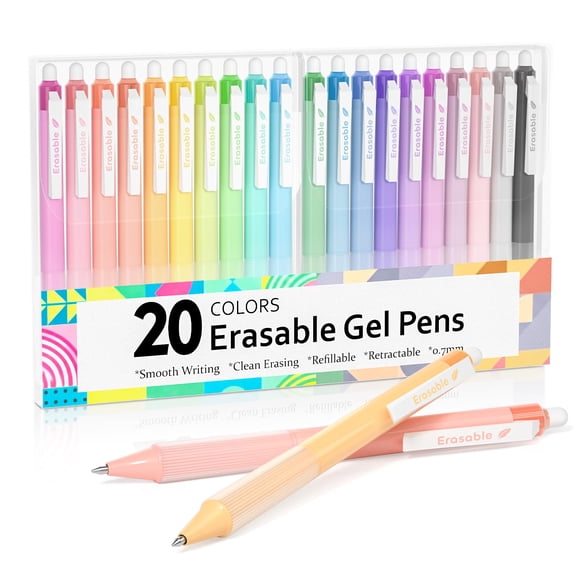 Bolígrafos de Gel Lineon 20 colores 0,7 mm borrables retráctiles