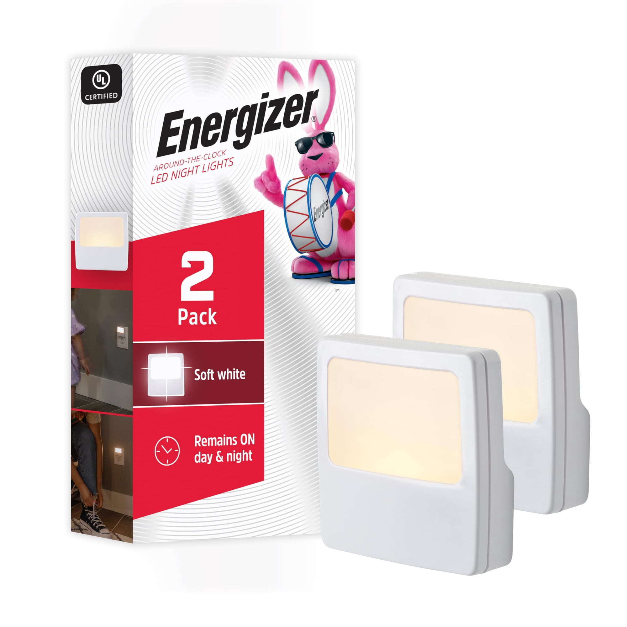 Luz Nocturna Energizer Always On Led Blanca 81568, Paquete De 2