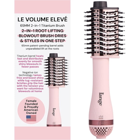 Cepillo Secador Lange Hair Le Volume Elev 65mm 2en1 Titanio