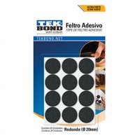 Tekbond - Fieltros Adhesivos Redondo 20Mm Negro 24Un. -