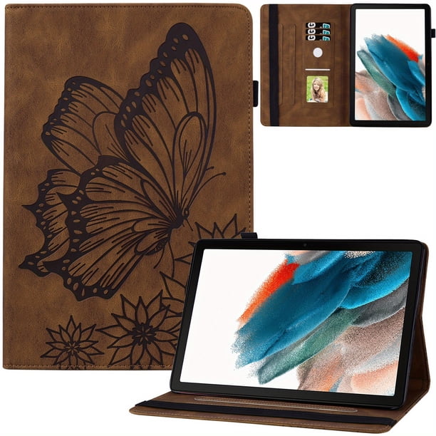 Case For Samsung Galaxy Tab A8 10.5 Inch 2022 SM-X200 X205 X207, Premium PU Leather Card Slots Case, Multiple Viewing Angles Folding Stand Cover