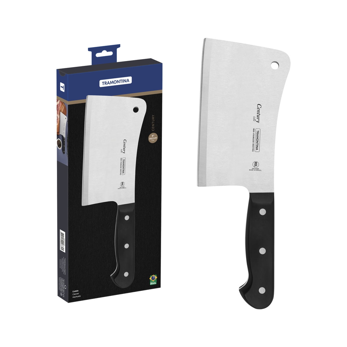 Hachuela Tramontina Century Con Lámina En Acero Inoxidable Y Mango En Policarbonato Y Fibra De Vidrio 6