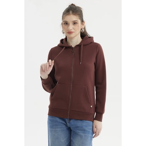 Fashionspark - Polerón Mujer Abierto Hodie Café