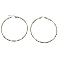 Elbauldejuma - Argollas Clásicas Hoop Plateadas 45 Mm Hipoalergénicas