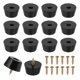 thumbnail image 1 of Uxcell 14 Conjunto de Patas de Goma para Tabla de Cortar Patas Antideslizantes Tornillo Negro 25mmx13mm (ODxH), 1 of 6