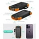 thumbnail image 3 of Banco de energía solar, cargador portátil Qi 10,000mAh Batería externa Tipo C Puerto de entrada Linterna dual, brújula, carga del panel solar (naranja), 3 of 3
