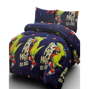 Kang Da - Cubrecama Plush Con Chiporro Invierno Plaza Y Media Disnosaurio Niño