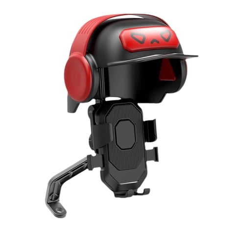 Magideal - Soporte Para Teléfono De Motocicleta, Soporte Para Teléfono Móvil Con Mini Visera, Abrazadera De Bloqueo Automático Para Teléfono Móvil Para Motocicle Espejo Retrovisor