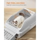 thumbnail image 4 of Caja de arena para gatos Feandrea de acero inoxidable con parte superior abierta y lados altos, 4 of 6