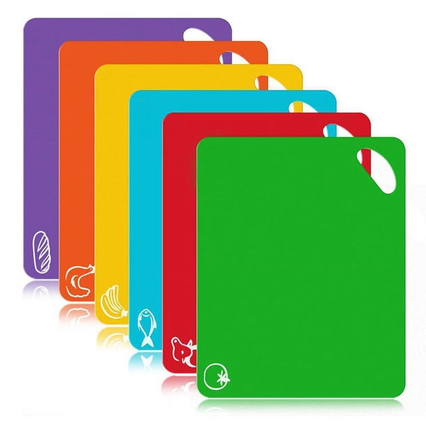 Tabla de cortar de plástico extra flexible para cocina, apta para lavavajillas, antideslizante, gruesa, sin BPA.