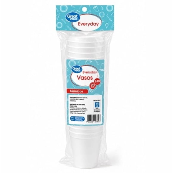 Vaso Plumavit 240 cc, 20 Un