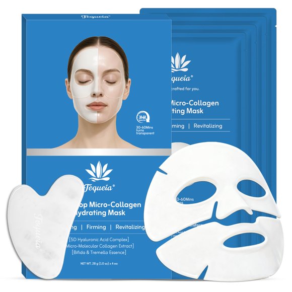 Mascarilla de hoja Tequeia 2 piezas Ácido Hialurónico y Colágeno Glow