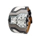 thumbnail image 1 of Reloj ShoppeWatch Unique para hombre, esfera grande, doble hora, piel, 1 of 5