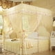 thumbnail image 4 of Cama de lujo estilo princesa con 3 aberturas laterales, cortina y dosel, mosquitera (amarillo M), 4 of 8