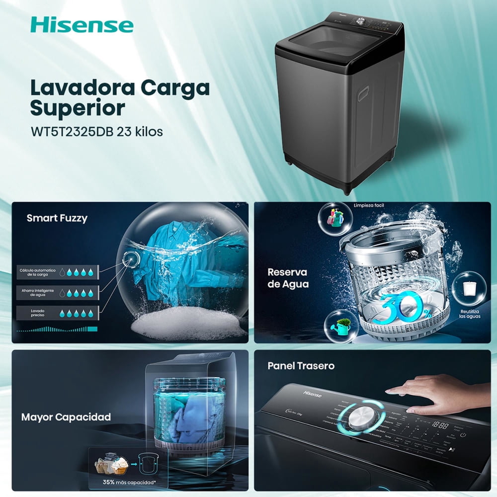 Hisense WT5T2325DB 23 kg Negro, foto 3