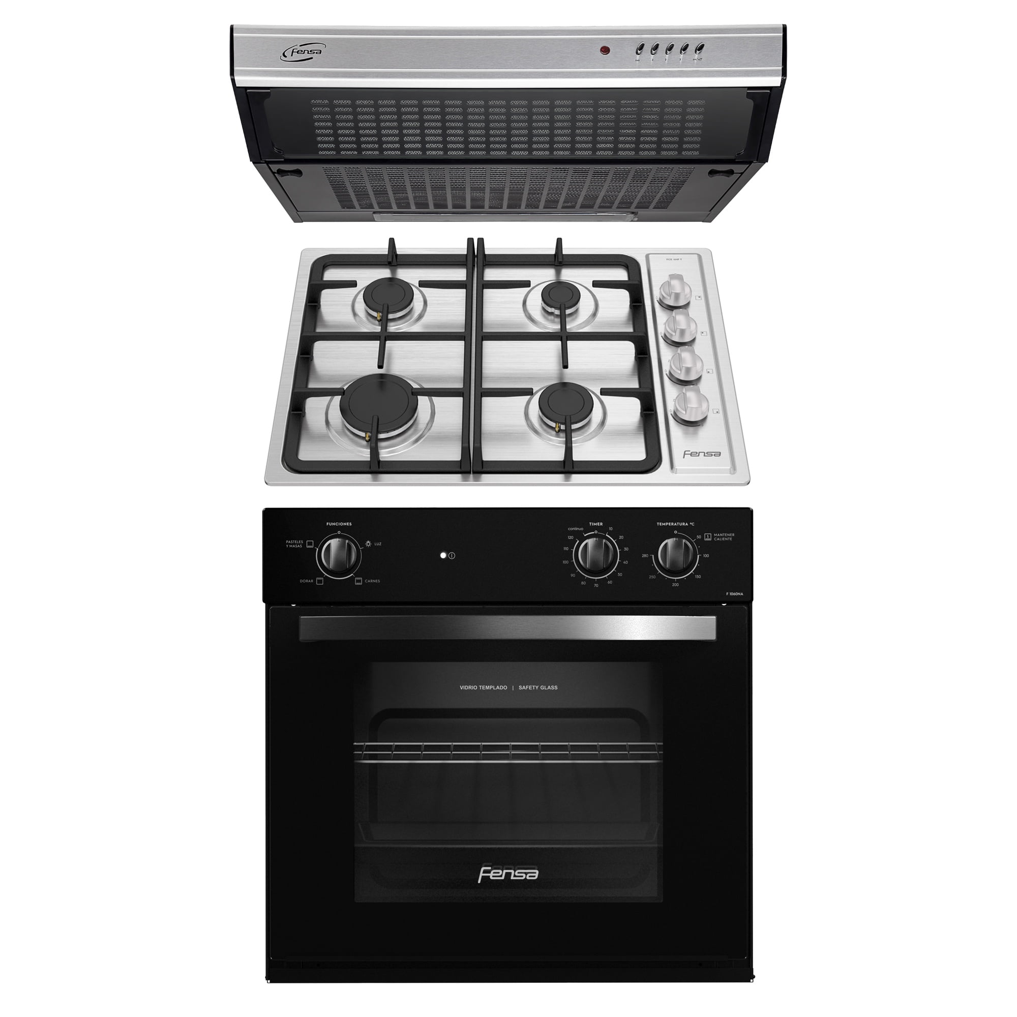 Fensa - Kit Empotrado Horno F 1060na + Encimera 4hf + Campana U6160