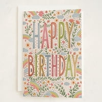 Tarjeta De Cumpleaños Minted Rainbows And Sunshine Para Mujeres Y Niñas