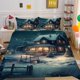 thumbnail image 1 of Christmas Tree Gifts Santa Claus Quilt Duvet Cover Set Kids Double3-Piece Bedding Set, 1 of 4