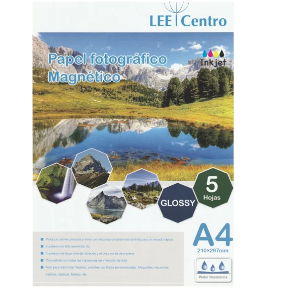 Papel Imantado Fotográfico Glossy Magnético A4 5 Hojas