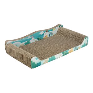 Ioensy - Rascador Para Gatos Cartón Cama Para Mascotas Cama Para Rascar Gatos Para Gatos De Interior Gatitos Descanso Azul 50Cmx27Cmx9Cm