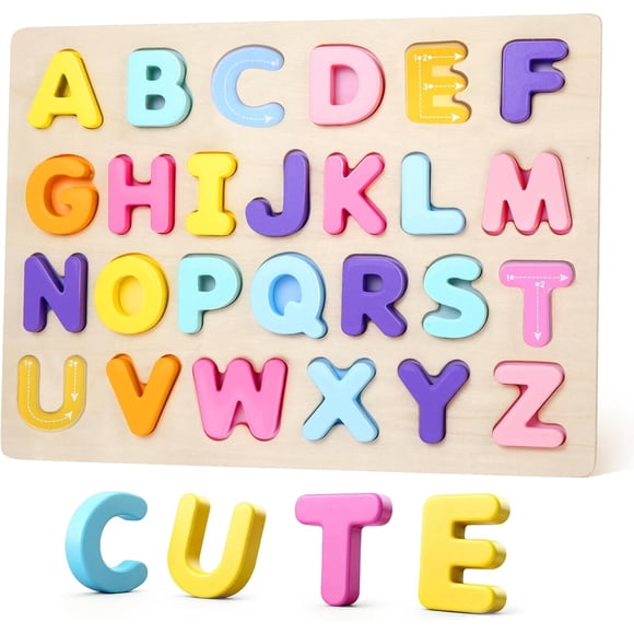 Puzzle de Alfabeto de Madera JOLSNAF de 26 Letras