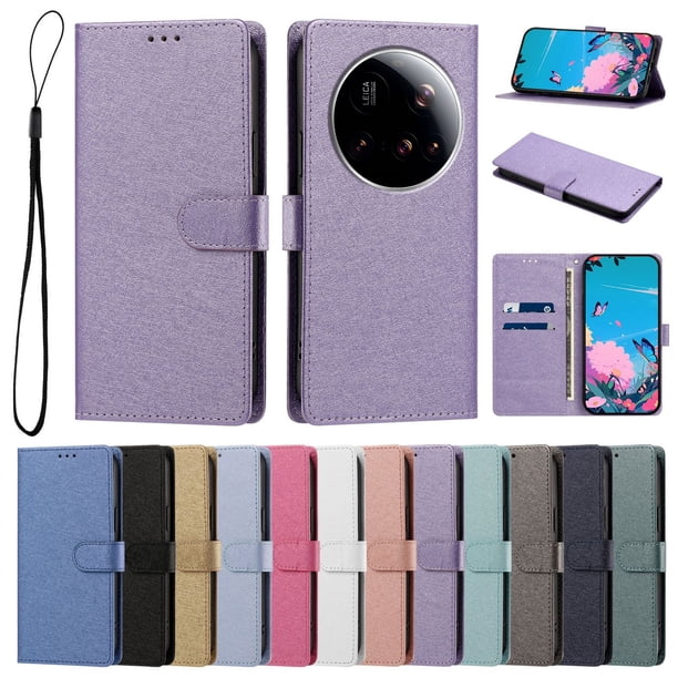 Cartera Funda para Xiaomi 15 Ultra Carga Inalámbrica, Lila