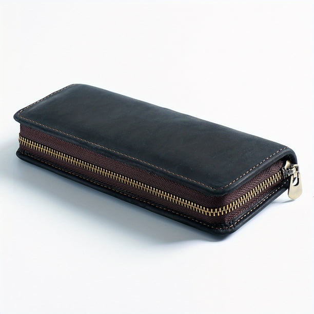 Genuine Leather Pencilcase: Multi-Functional Stationery Holder for School and Office Supplies