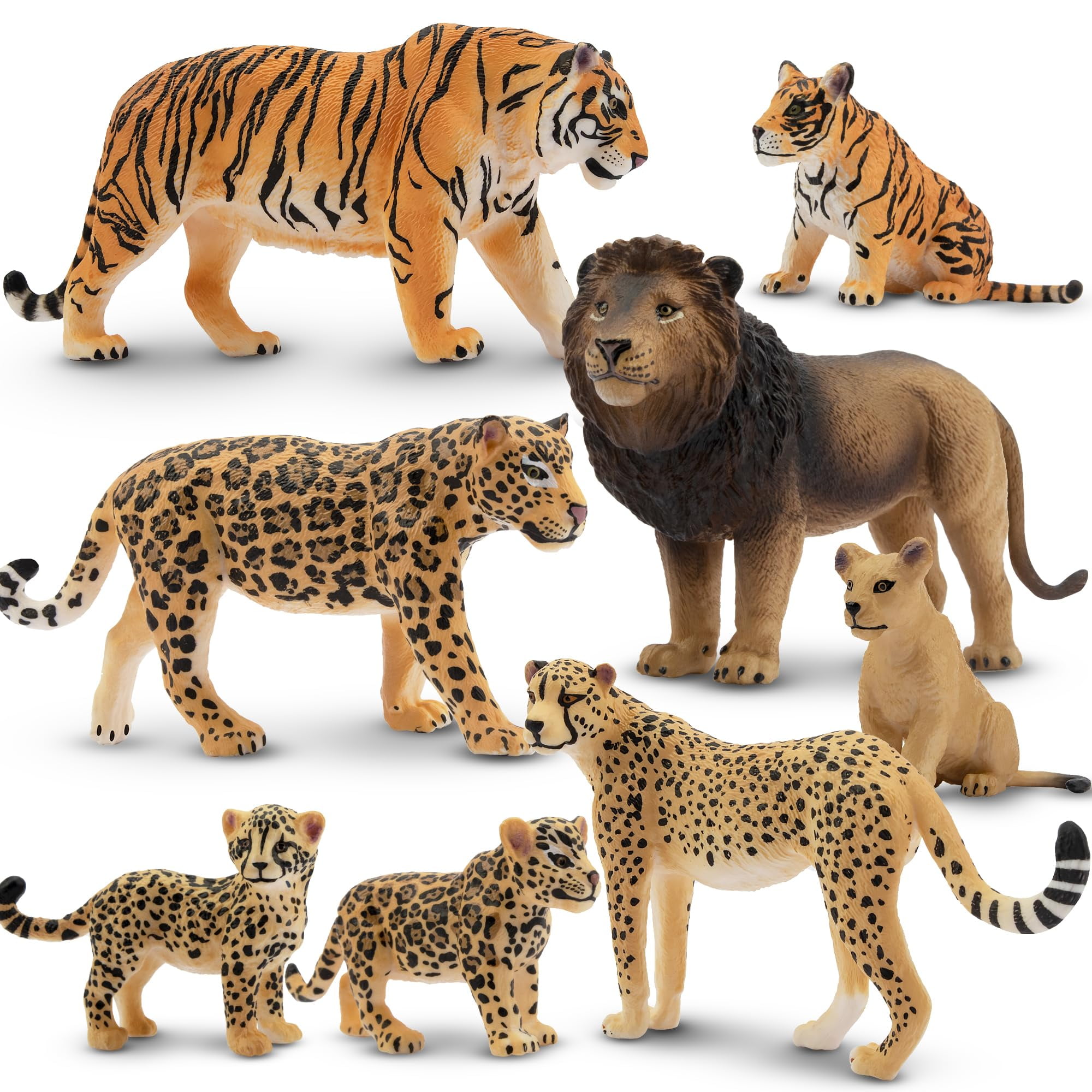 Set De Figuras De Animales Toymany, 8 Unidades, De 2 A 5 Años, Con Animales Bebés