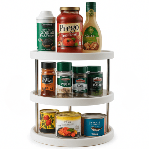 Genérica - Organizador Giratorio Condimentos Cocina 3 Niveles Multiuso