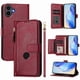 thumbnail image 1 of Funda tipo cartera para Nothing CMF Phone 1 con bolsillo con cremallera, tarjetero, soporte, correa para la muñeca y tapa de cuero Rojo, 1 of 5