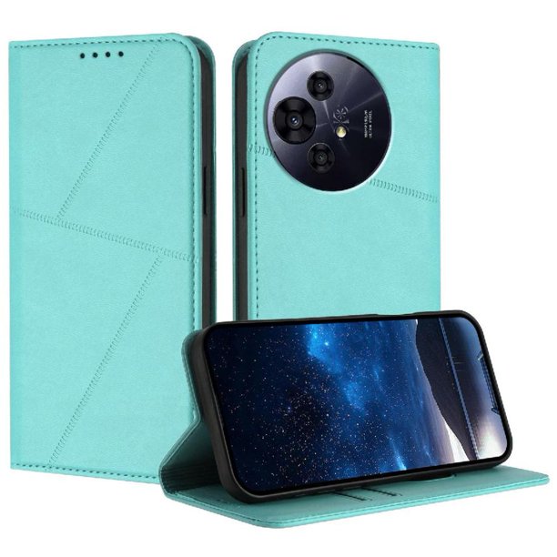 Funda Cartera Magnética para TCL 50 NxtPaper 5G Protección Antichoque con Ranuras Verde