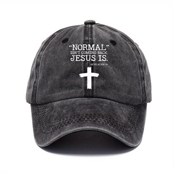 Vintage Baseball Cap - Cross Print Sunscreen Sports Hat - Washed Distressed Dad Hat