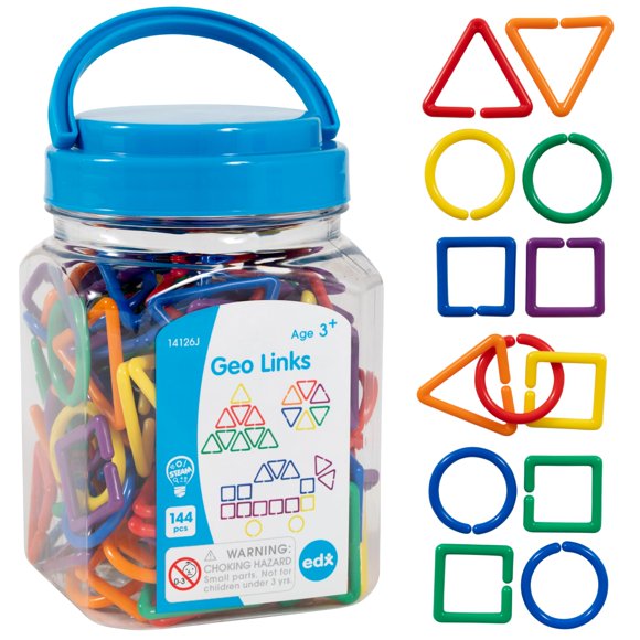 Linking Shapes edxeducation 144 piezas, 6 colores