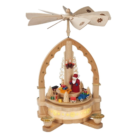Pirámide de Papá Noel con juguetes Richard Glaesser, 11 cm, color marrón
