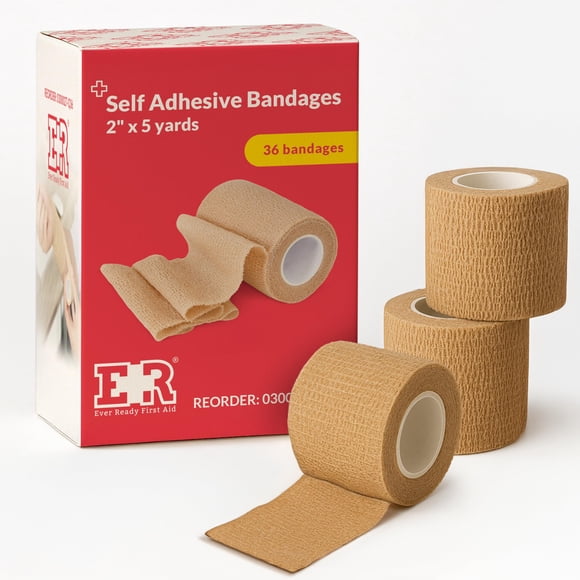 Bandages Ever Ready First Aid, autoadhesivas, 2 pulgadas x 5 yardas