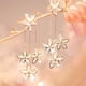 thumbnail image 1 of Pendientes de flor de ciruelo con borlas de circonita - Pendientes con flecos de flores brillantes para mujeres, Pendientes colgantes Pendientes de moda Joyería para mujeres, 1 of 7