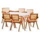 thumbnail image 1 of Comedor Mesa Rectangular de 120x80 Blanca + 6 Silla Sitial Butaca Chandigarh Madera Rattan Natural, 1 of 4