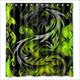 thumbnail image 1 of Cortina de ducha abstracta floral con ganchos, tamaño 66 x 72 pulgadas, 1 of 3