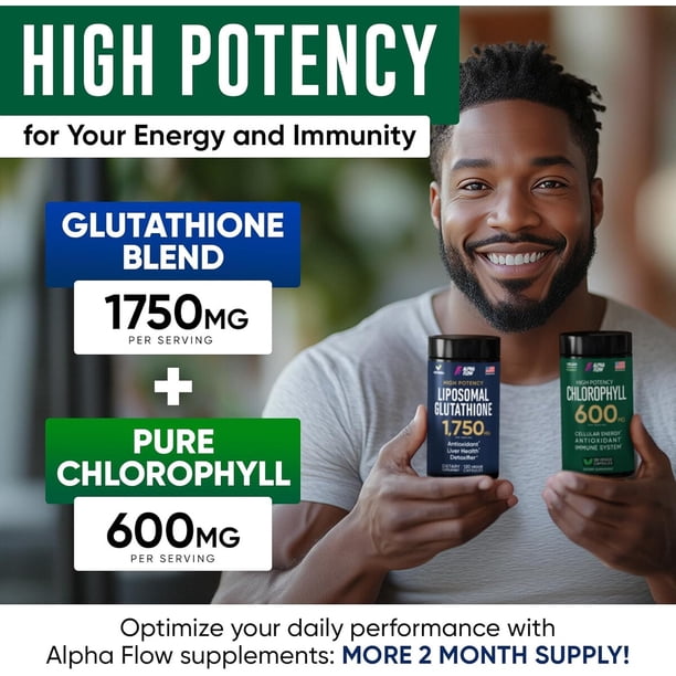 Suplemento Liposomal Glutatiaan 1100mg Alpha Flow con Clorofila | Lider Suplemento Liposomal Glutatiaan 1100mg Alpha Flow con Clorofila | Lider